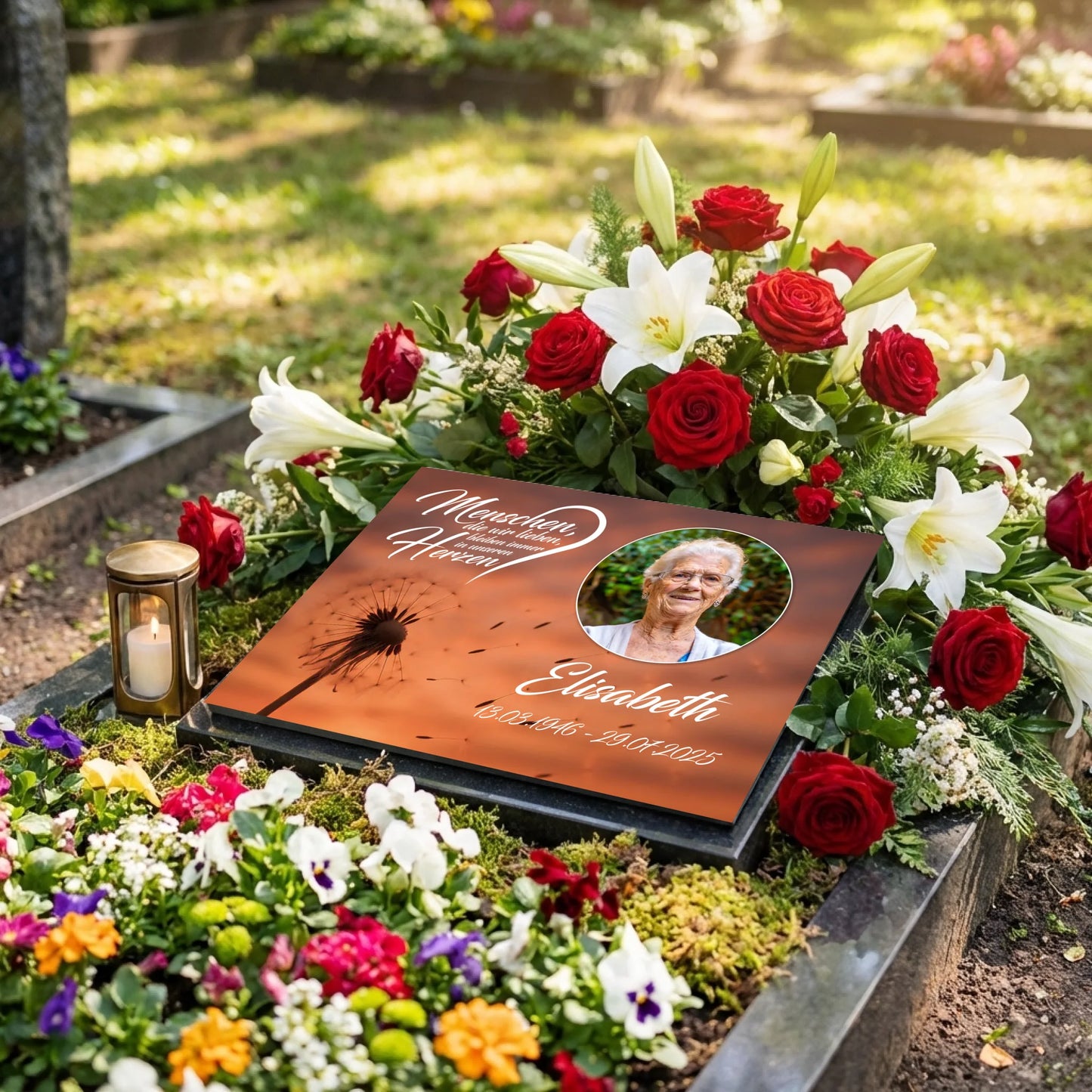 Personalisierte Gedenktafel für Menschen