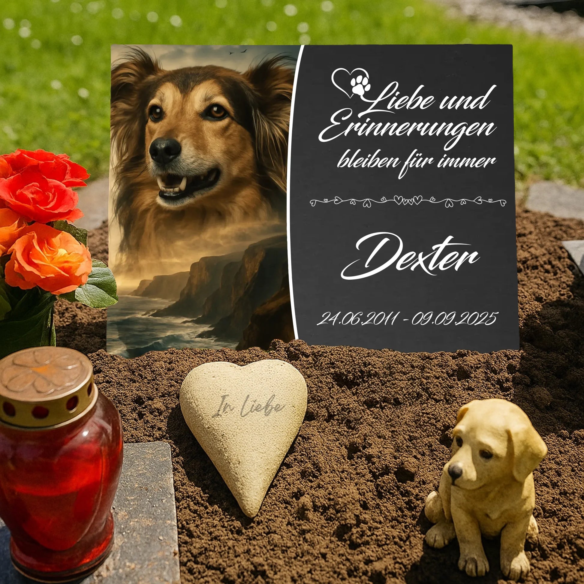 Gedenkschild-Hund-Grab