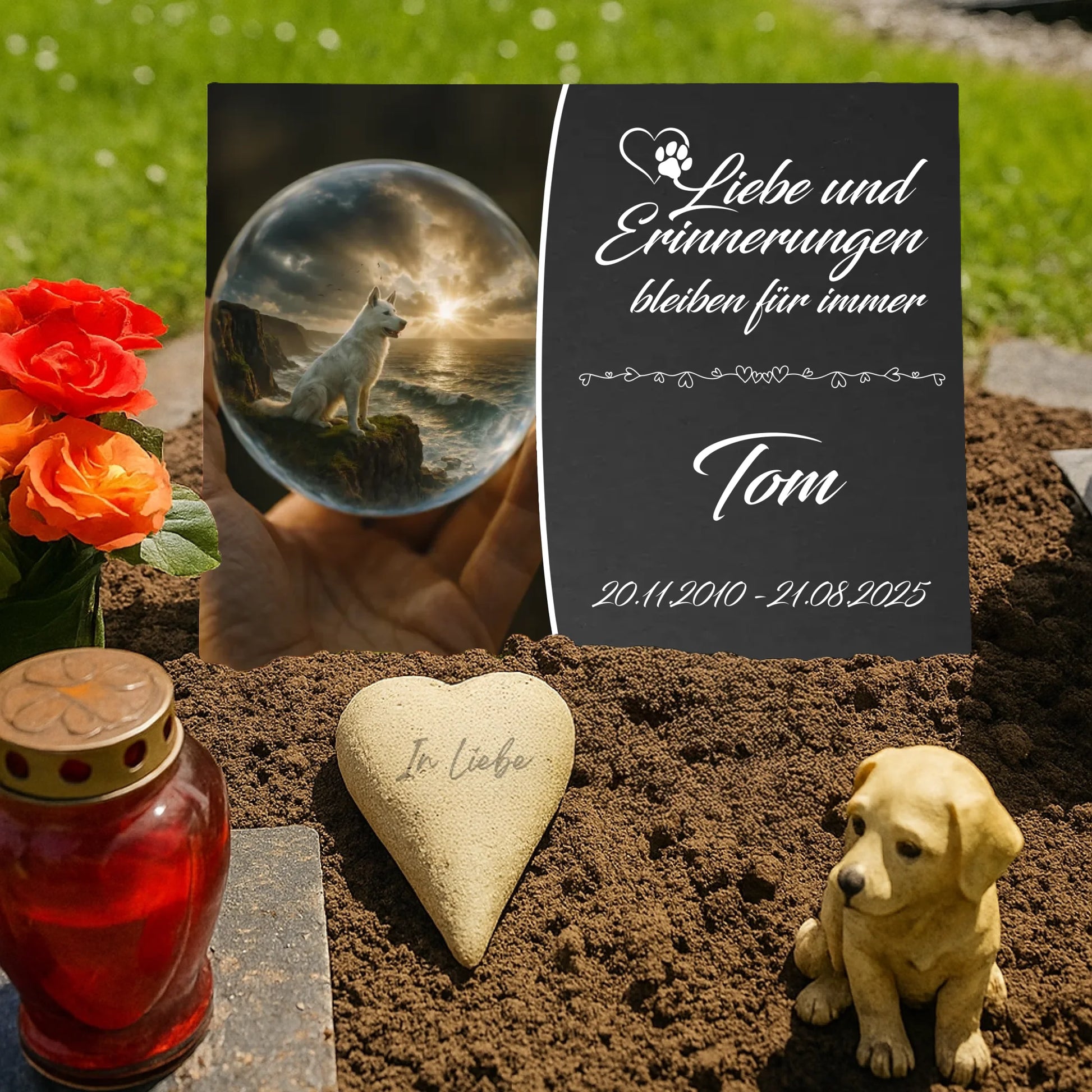Gedenkschild-Hund-Grab