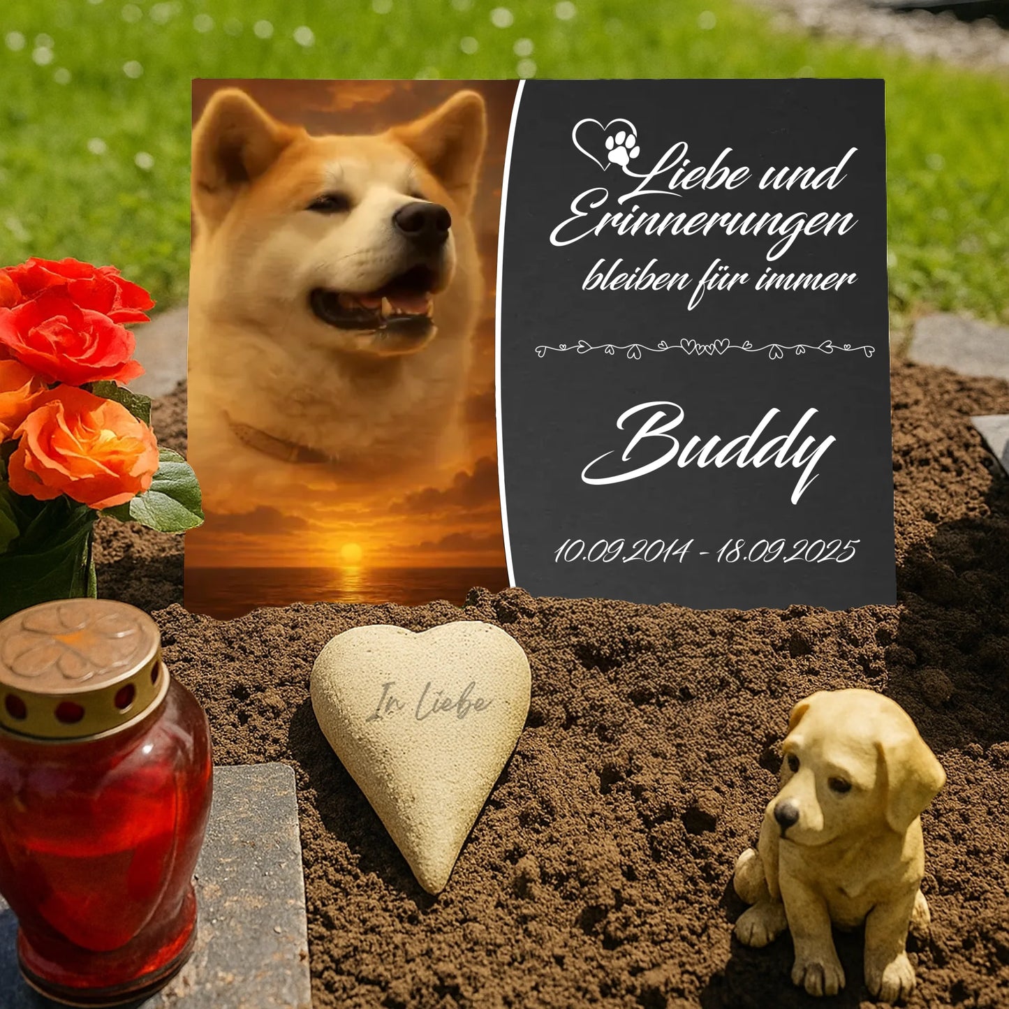 Gedenkschild-Hund-Grab