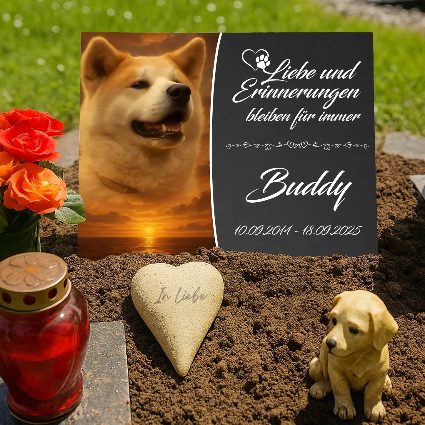 Gedenkschild-Hund-Grab