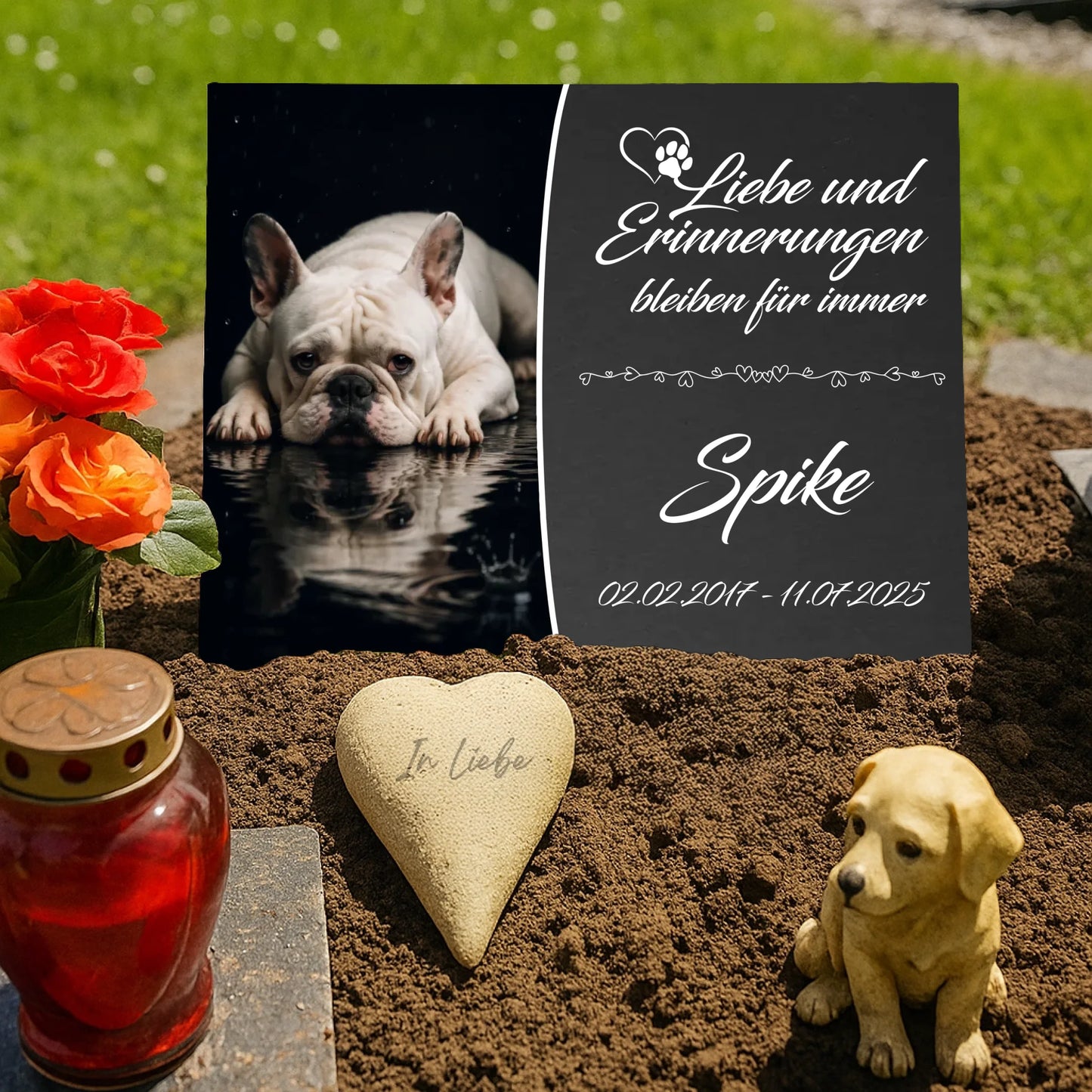 Gedenkschild-Hund-Grab