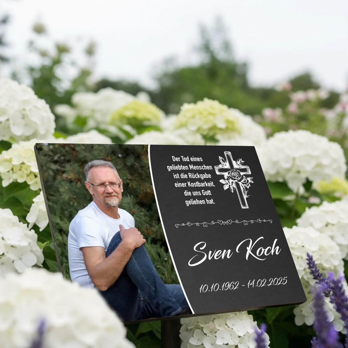 Personalisierte Gedenktafel für Menschen - Schiefer-Optik