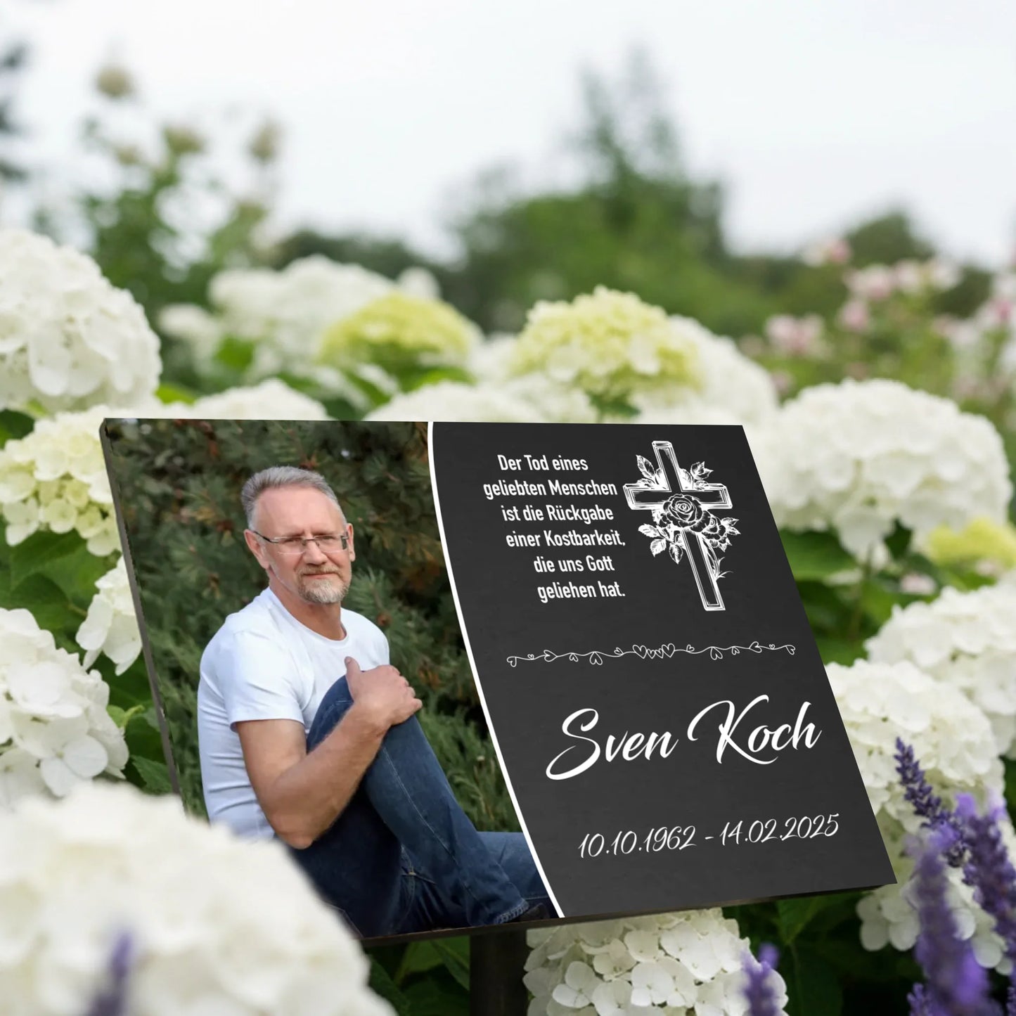 Personalisierte Gedenktafel für Menschen - Schiefer-Optik