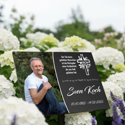 Personalisierte Gedenktafel für Menschen - Schiefer-Optik