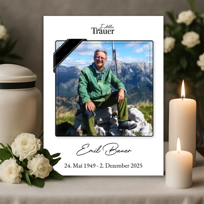 Personalisierte Trauertafel