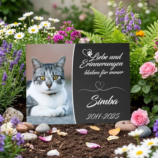 Personalisierte Gedenktafel für Katzen