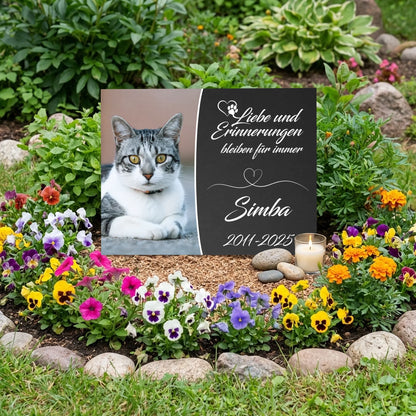 Personalisierte Gedenktafel für Katzen
