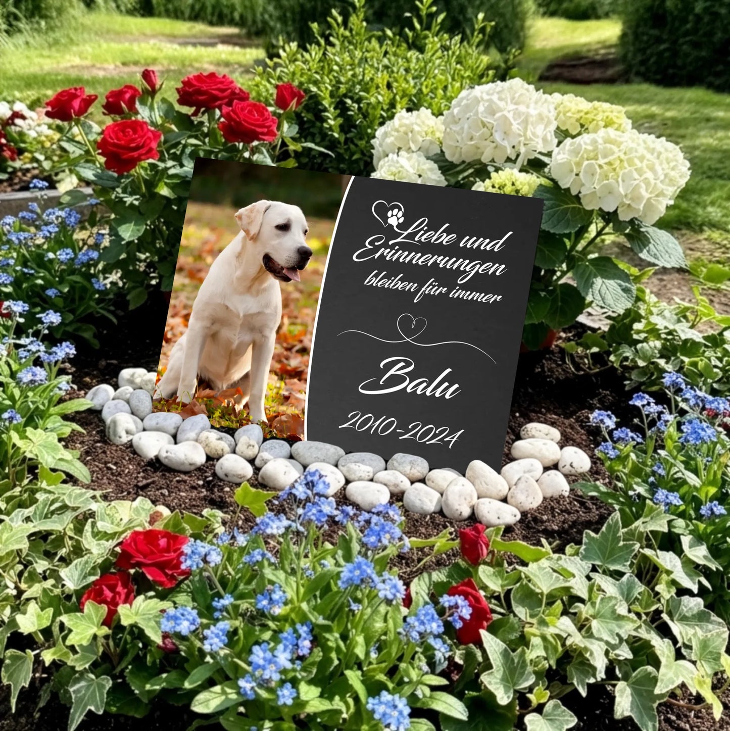 Personalisierte Gedenktafel für Hunde