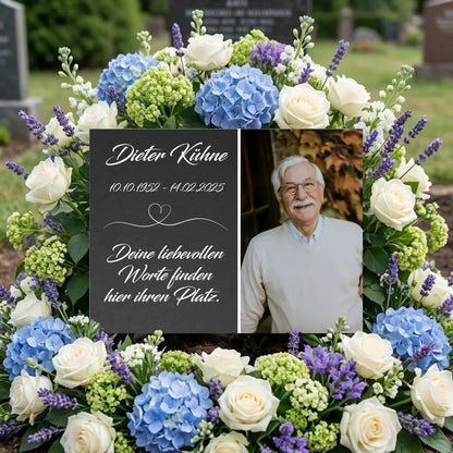 Personalisierte Gedenktafel für Menschen - Schiefer-Optik