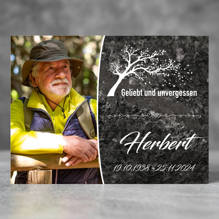 Personalisierte Gedenktafel für Menschen