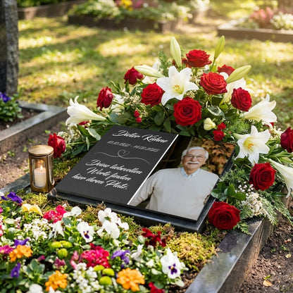 Personalisierte Gedenktafel für Menschen - Schiefer-Optik