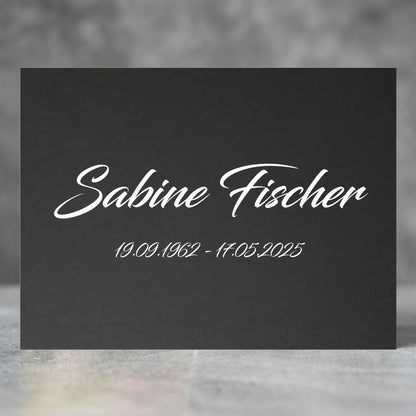 Personalisierte Gedenktafel mit Namen