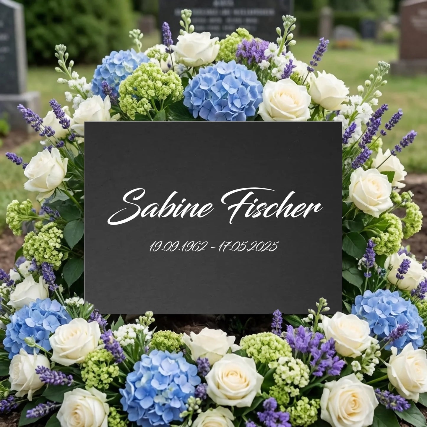 Personalisierte Gedenktafel mit Namen