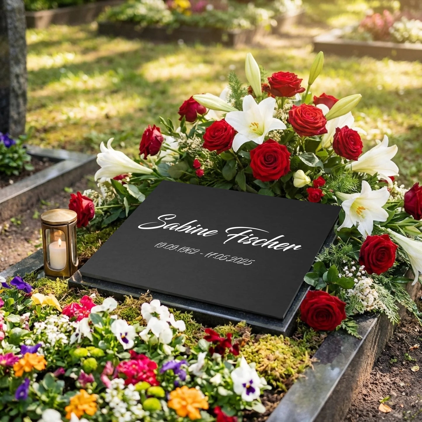 Personalisierte Gedenktafel mit Namen