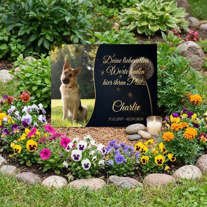 Personalisierte Gedenktafel für Hunde