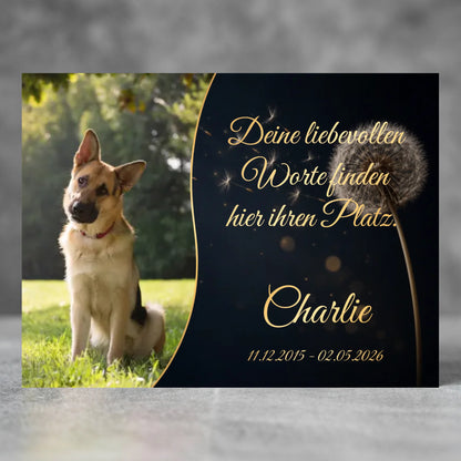 Personalisierte Gedenktafel für Hunde