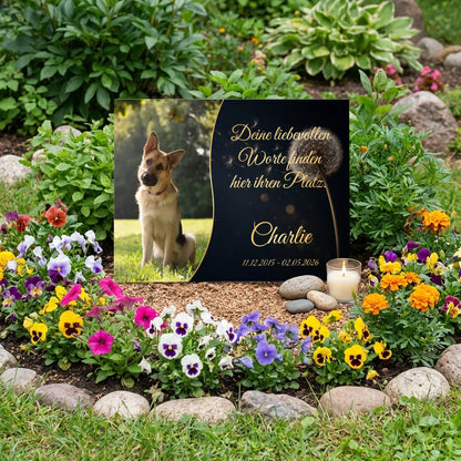 Personalisierte Gedenktafel für Hunde