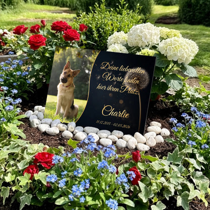 Personalisierte Gedenktafel für Hunde