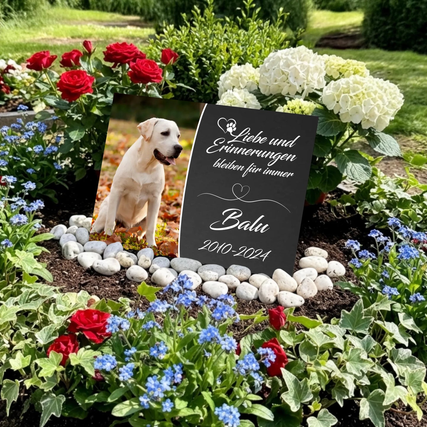 Personalisierte Gedenktafel für Hunde