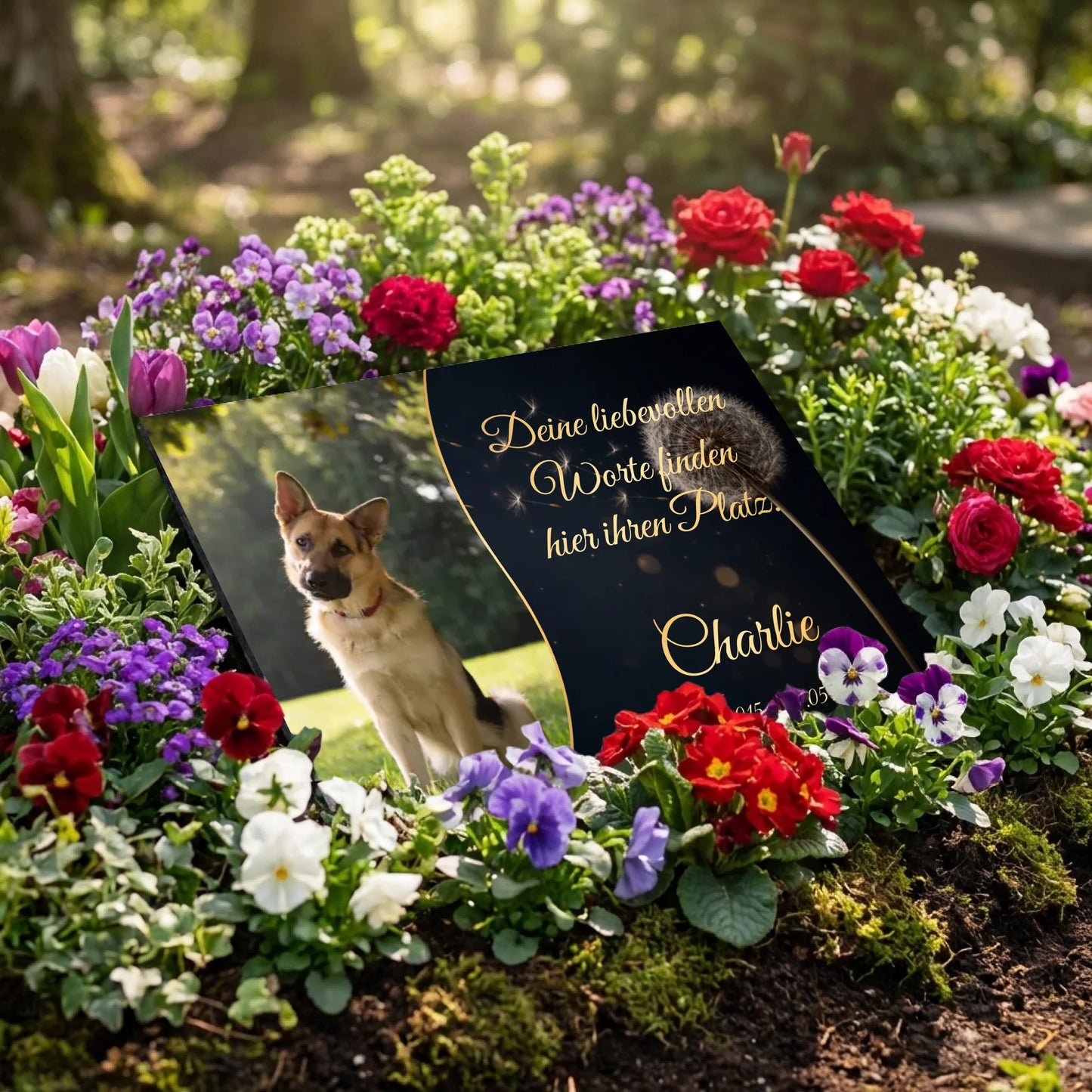 Personalisierte Gedenktafel für Hunde