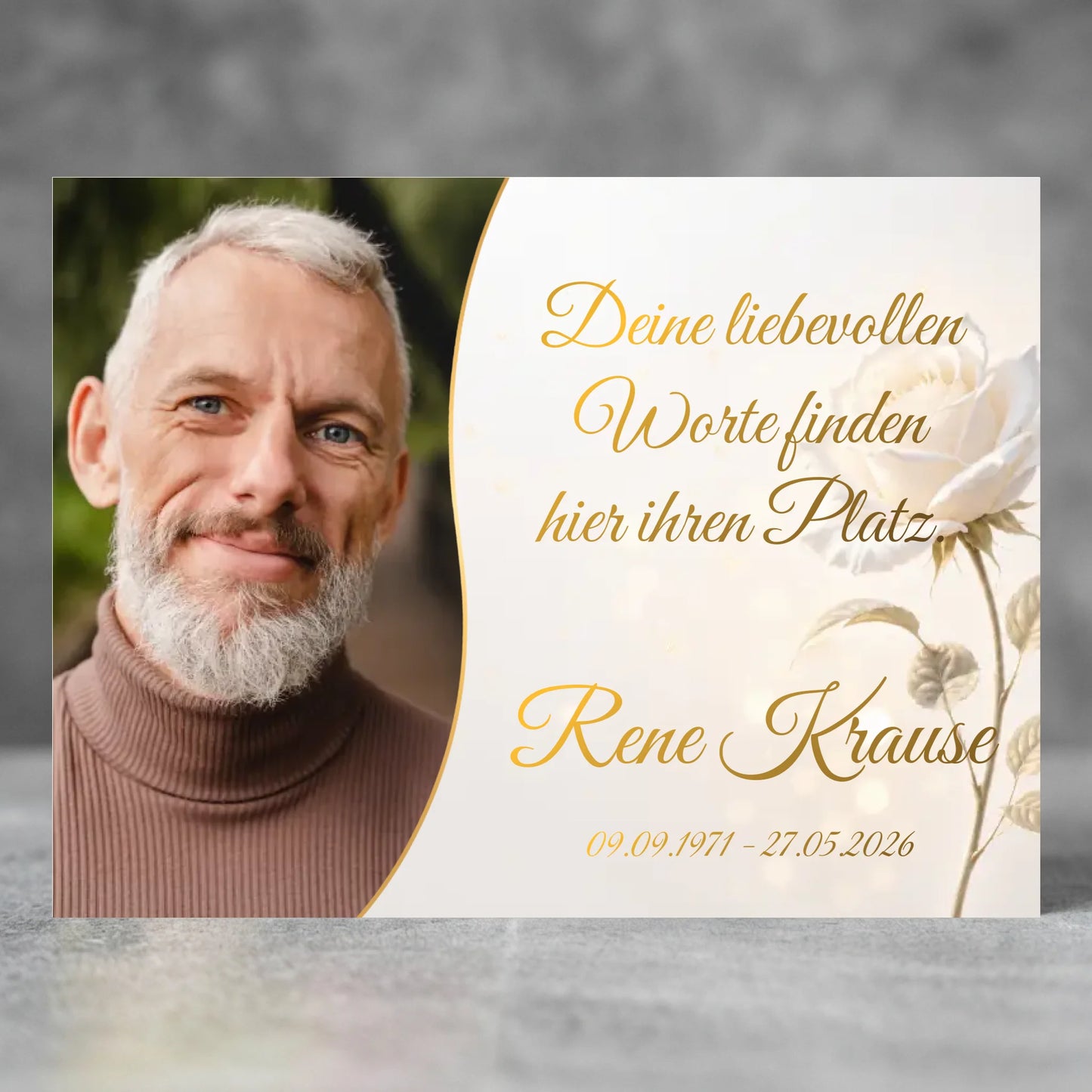 Personalisierte Gedenktafel