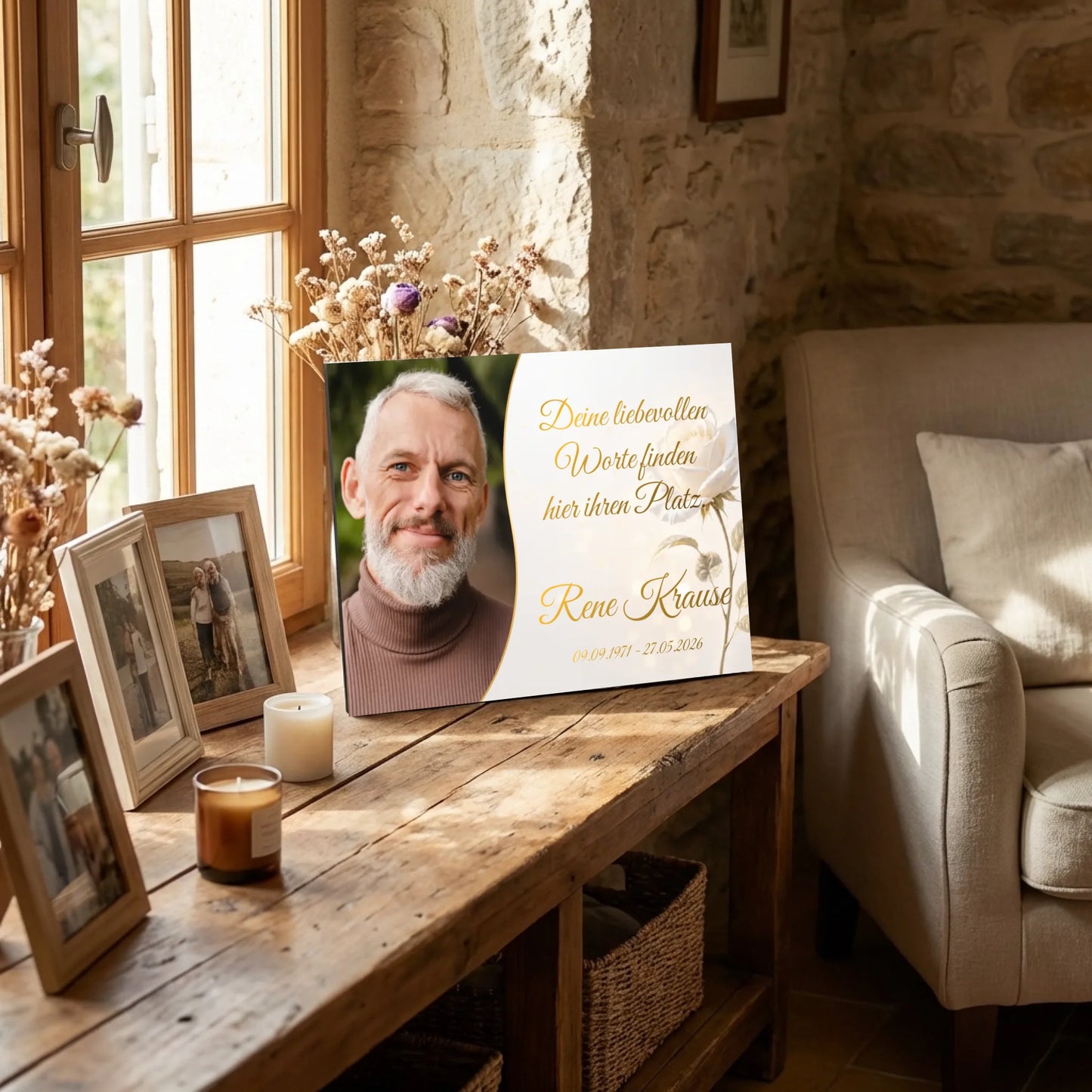 Personalisierte Gedenktafel