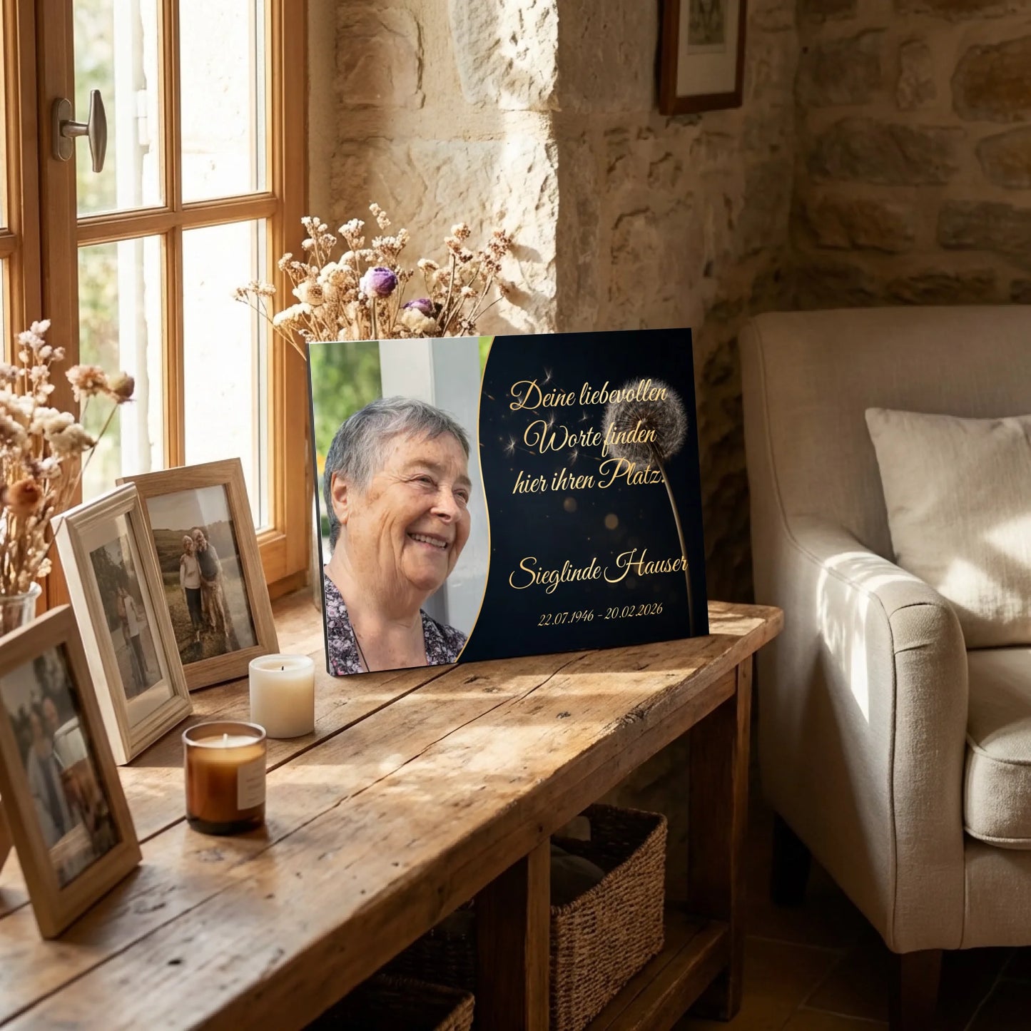 Personalisierte Gedenktafel