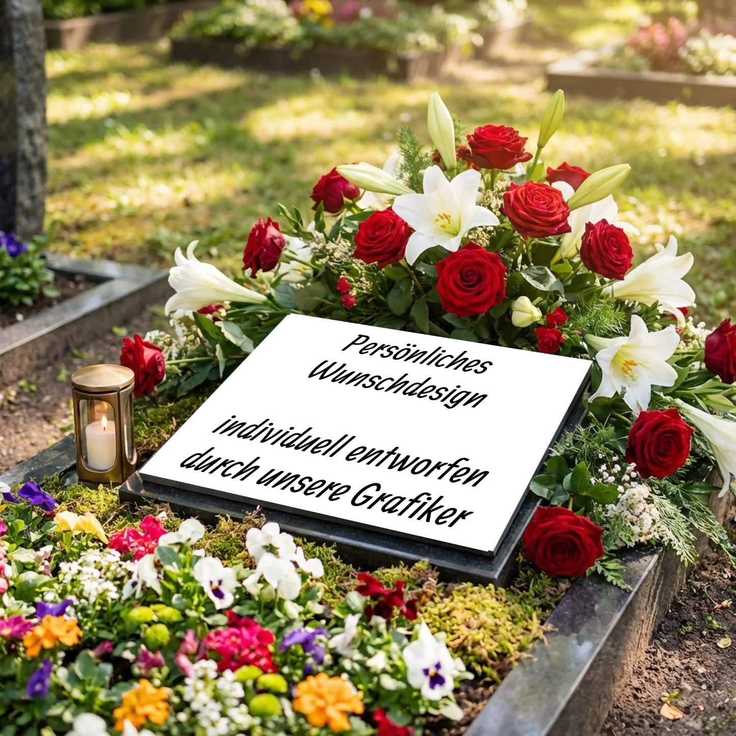 Personalisierte Gedenktafel mit Wunschdesign