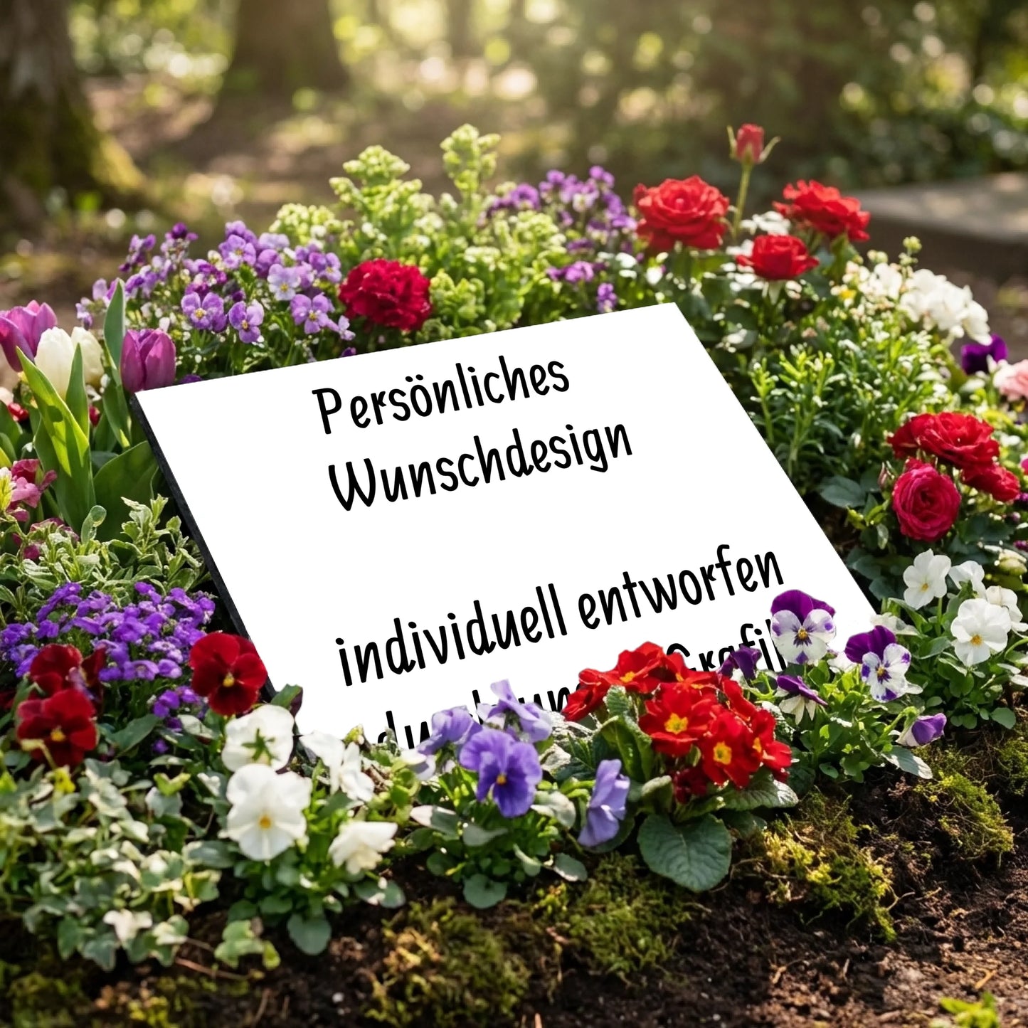 Personalisierte Gedenktafel mit Wunschdesign