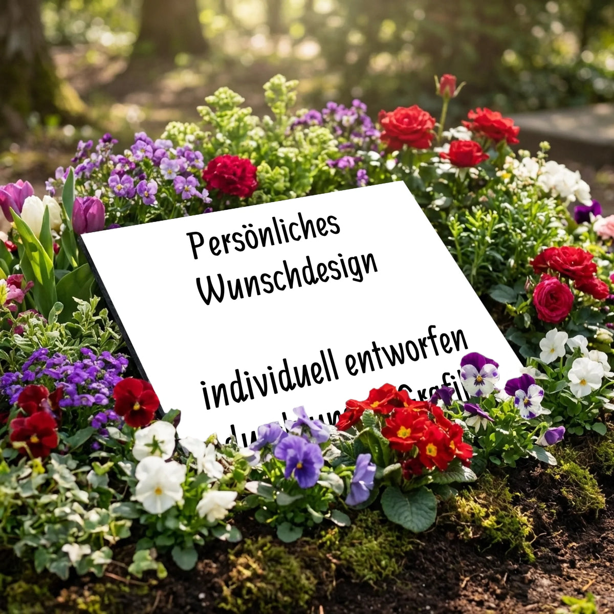 Personalisierte Gedenktafel mit Wunschdesign