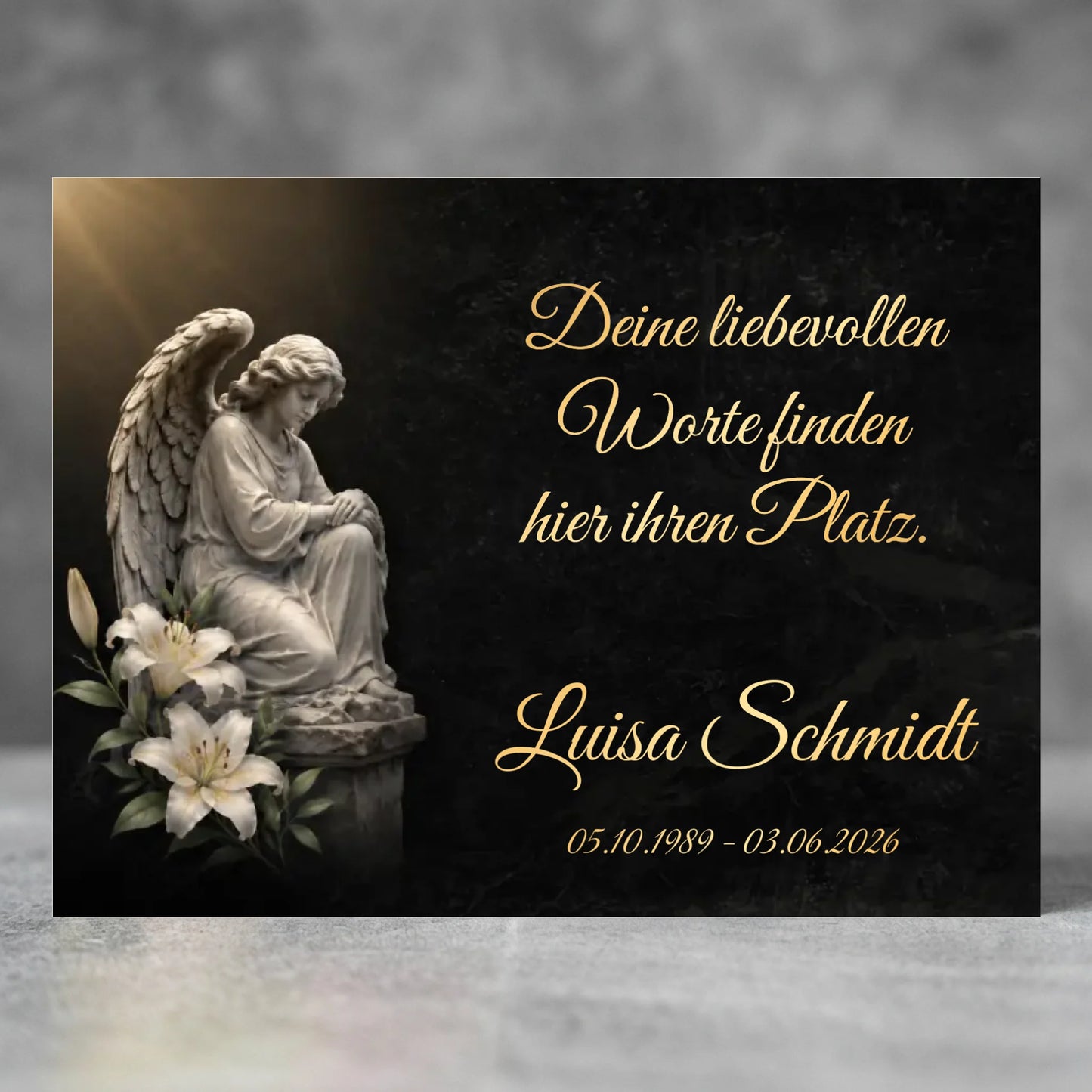 Personalisierte Gedenktafel