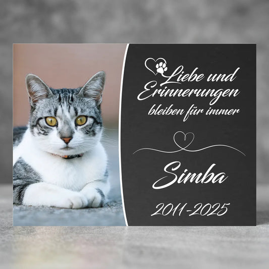 Personalisierte Gedenktafel für Katzen