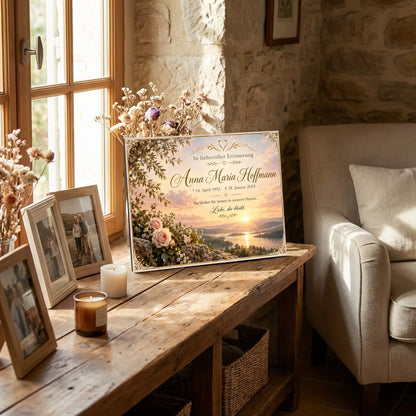 Personalisierte Gedenktafel mit KI