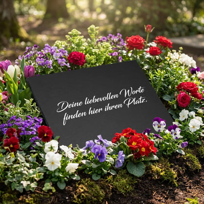 Personalisierte Gedenktafel mit Widmung