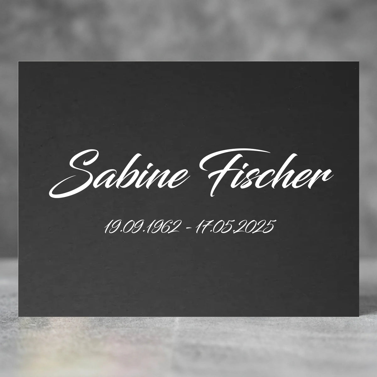 Personalisierte Gedenktafel mit Namen
