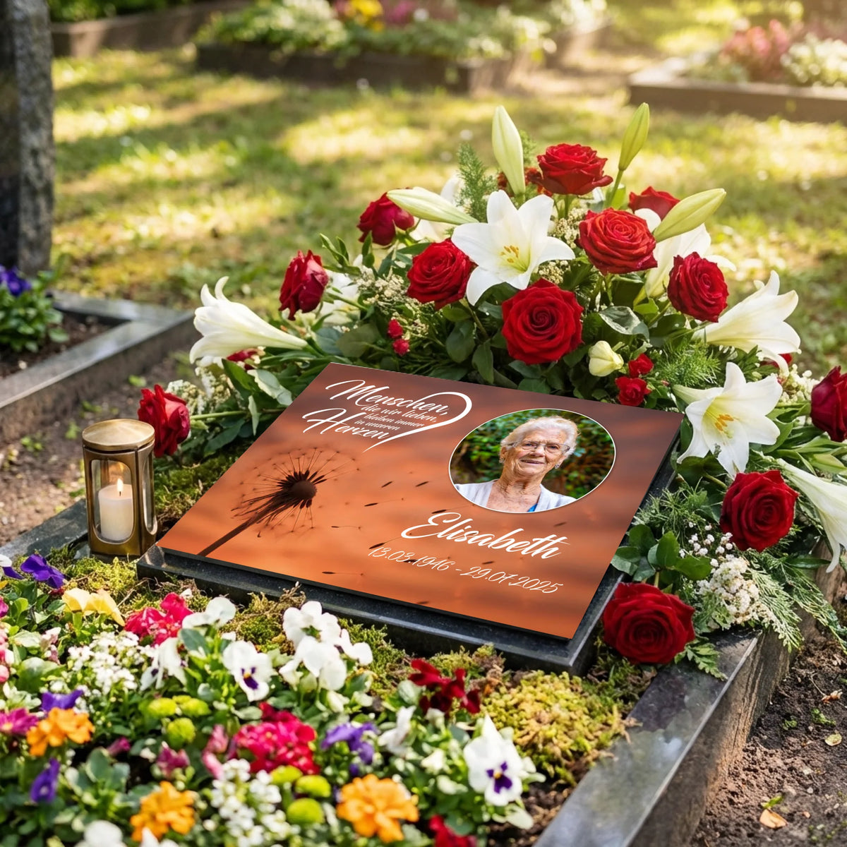 Personalisierte Gedenktafel für Menschen
