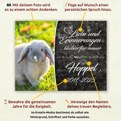 Personalisierte Gedenktafel für Nagetiere - meine - gedenktafel.de