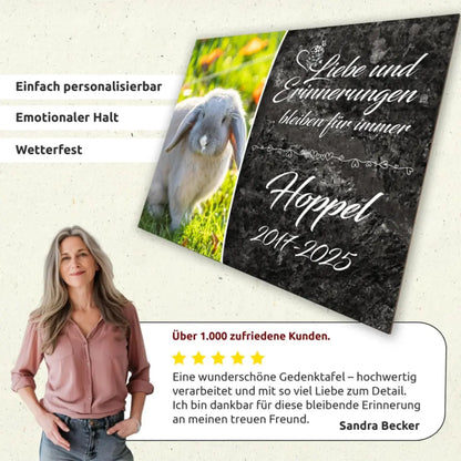 Personalisierte Gedenktafel für Nagetiere - meine - gedenktafel.de
