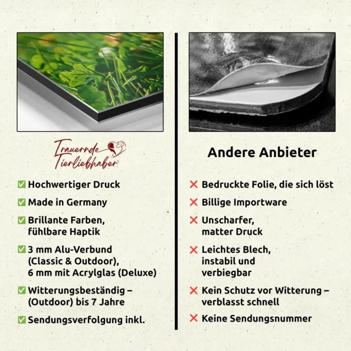 Personalisierte Gedenktafel für Pferde - meine - gedenktafel.de